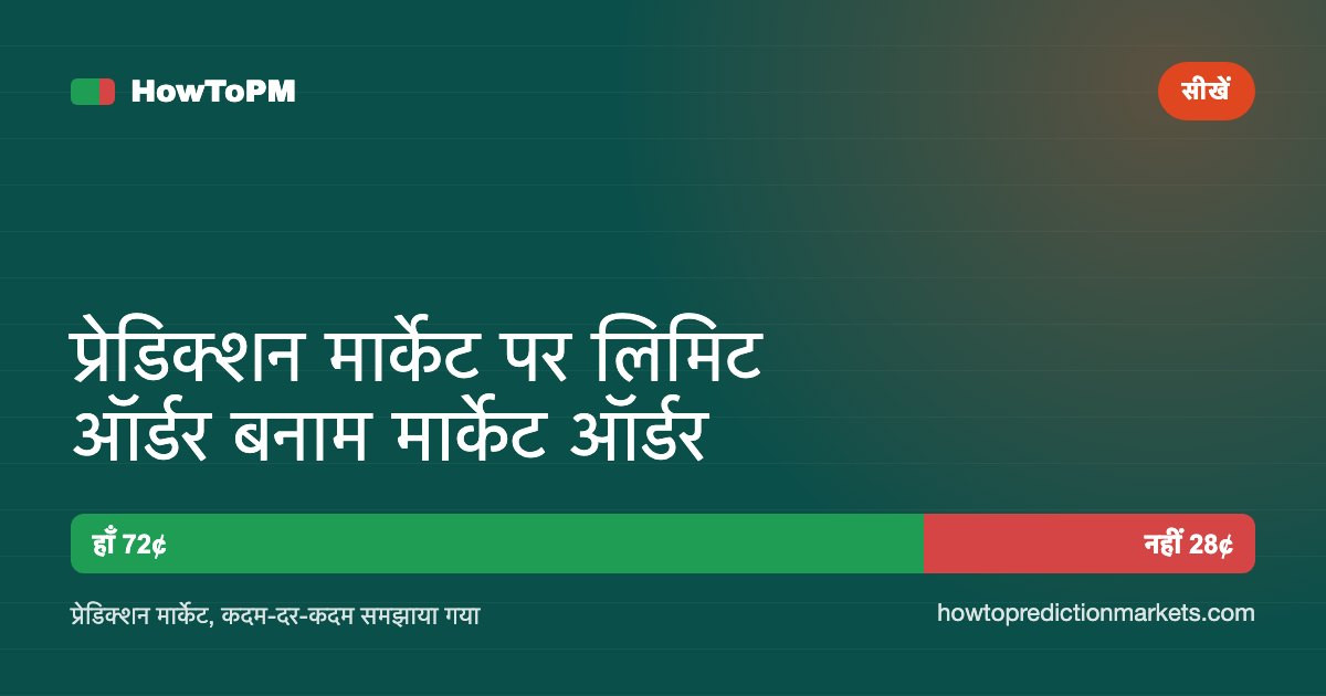 प्रेडिक्शन मार्केट पर लिमिट ऑर्डर बनाम मार्केट ऑर्डर