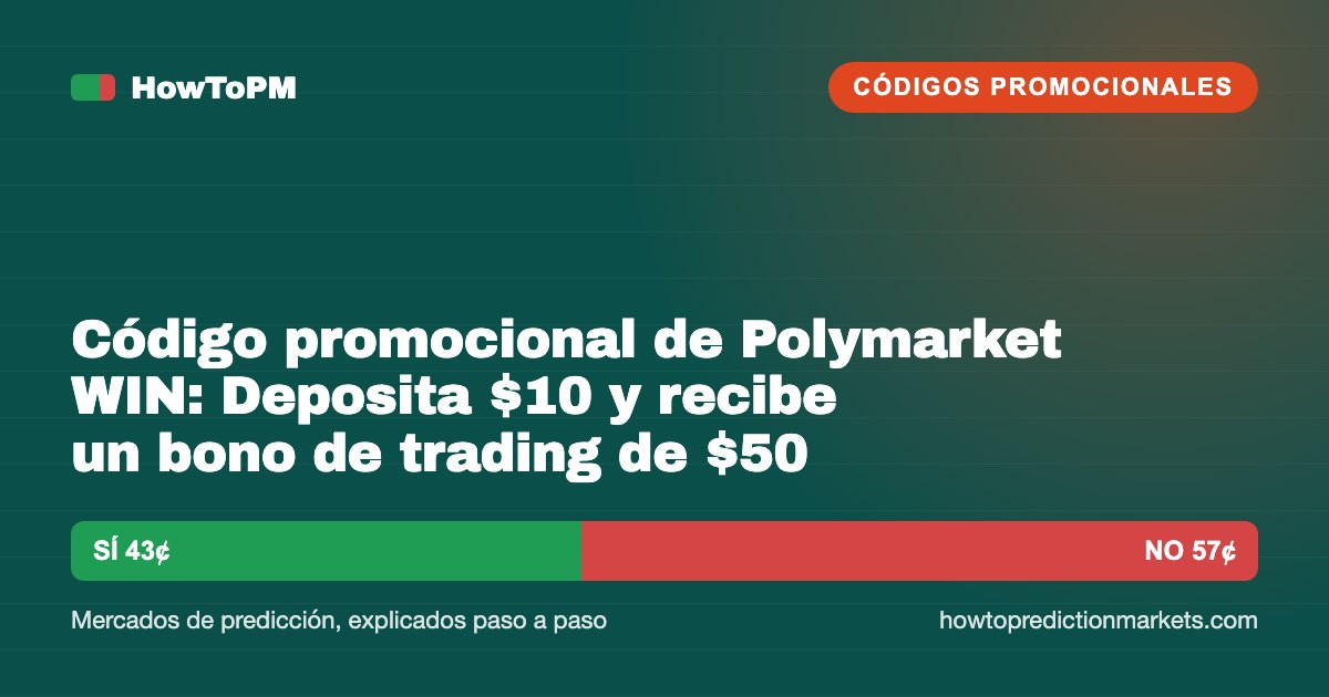 Código promocional de Polymarket WIN: Deposita $10 y recibe un bono de trading de $50 (septiembre de 2026)