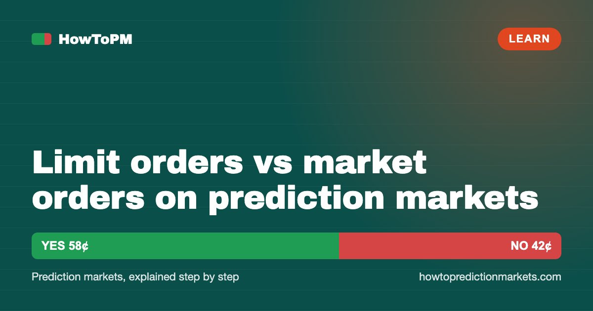 Limit orders vs market orders on prediction markets