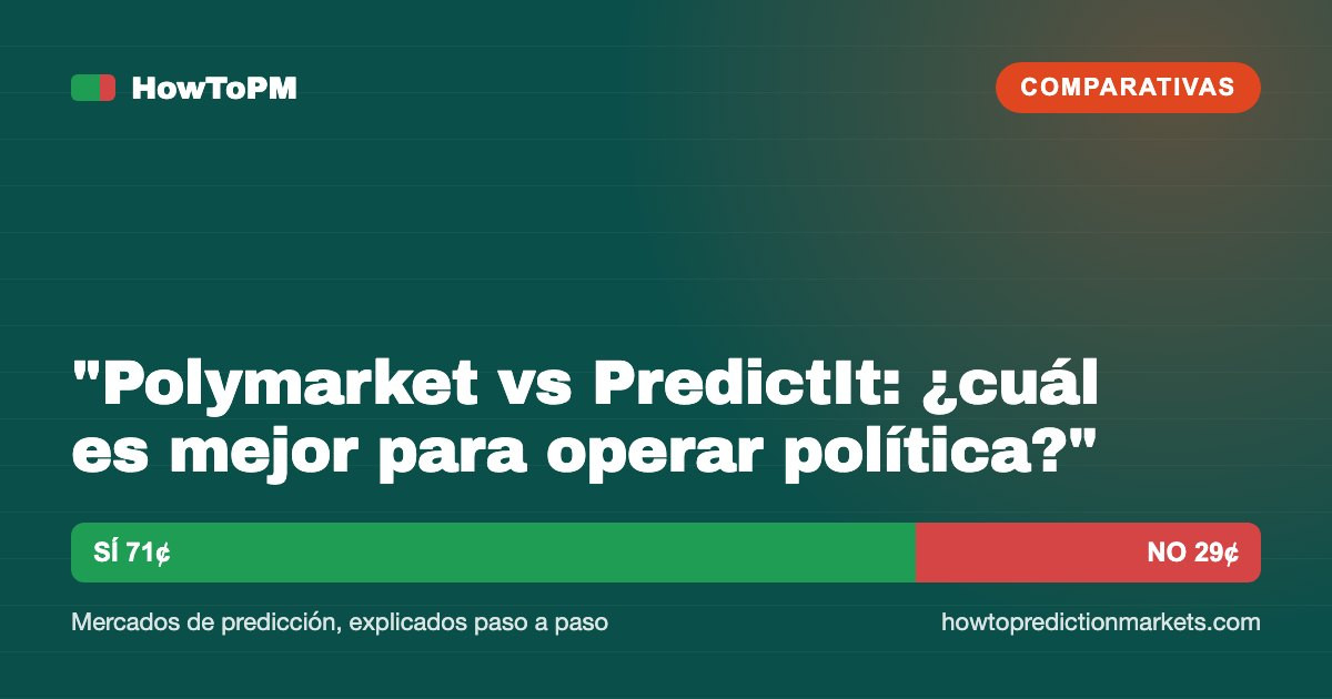 "Polymarket vs PredictIt: ¿cuál es mejor para operar política?"