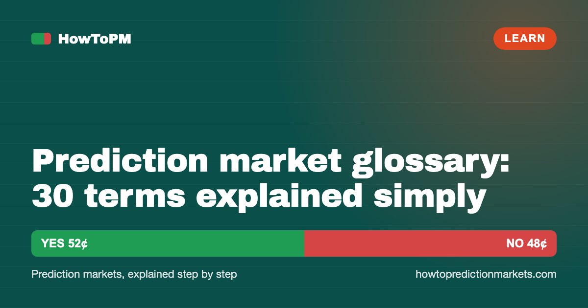 Prediction market glossary: 30 terms explained simply