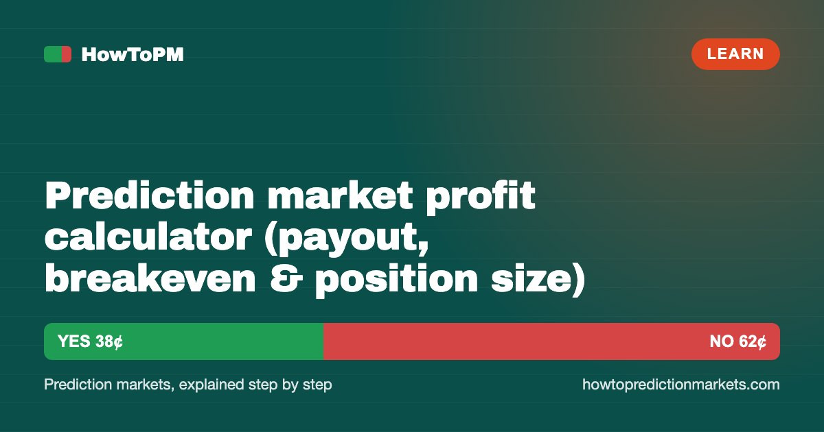 Prediction market profit calculator (payout, breakeven & position size)