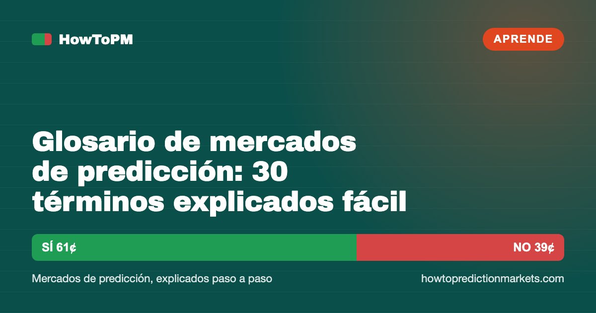 Glosario de mercados de predicción: 30 términos explicados fácil