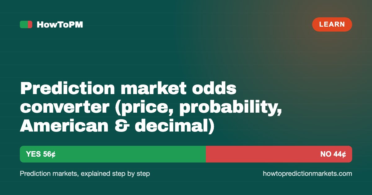Prediction market odds converter (price, probability, American & decimal)