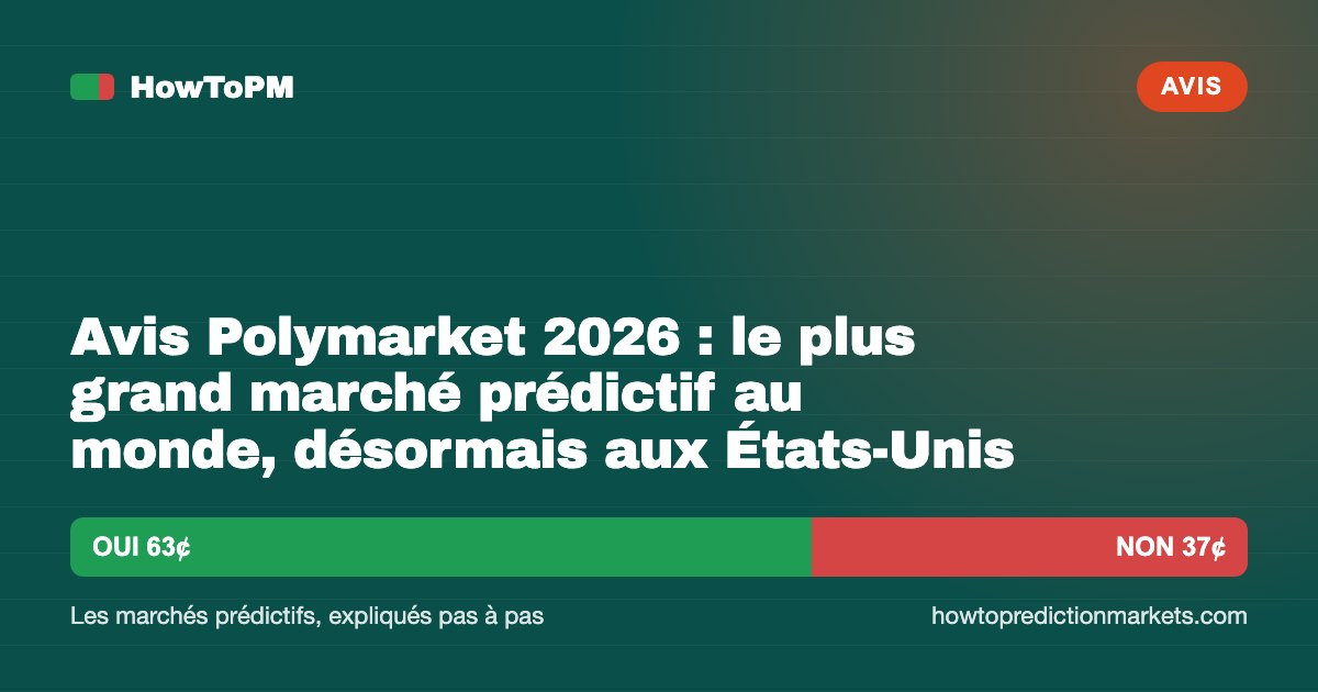 Avis Polymarket 2026 : le plus grand marché prédictif au monde, désormais aux États-Unis