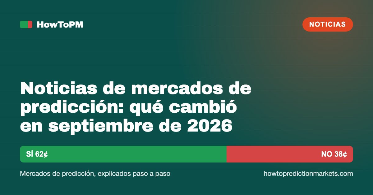 Noticias de mercados de predicción: qué cambió en septiembre de 2026
