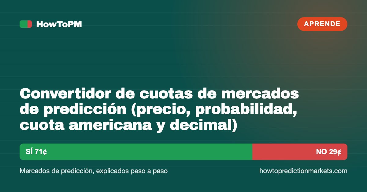 Convertidor de cuotas de mercados de predicción (precio, probabilidad, cuota americana y decimal)